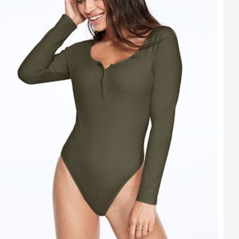 Victoria’s Secret Pink green bodysuit